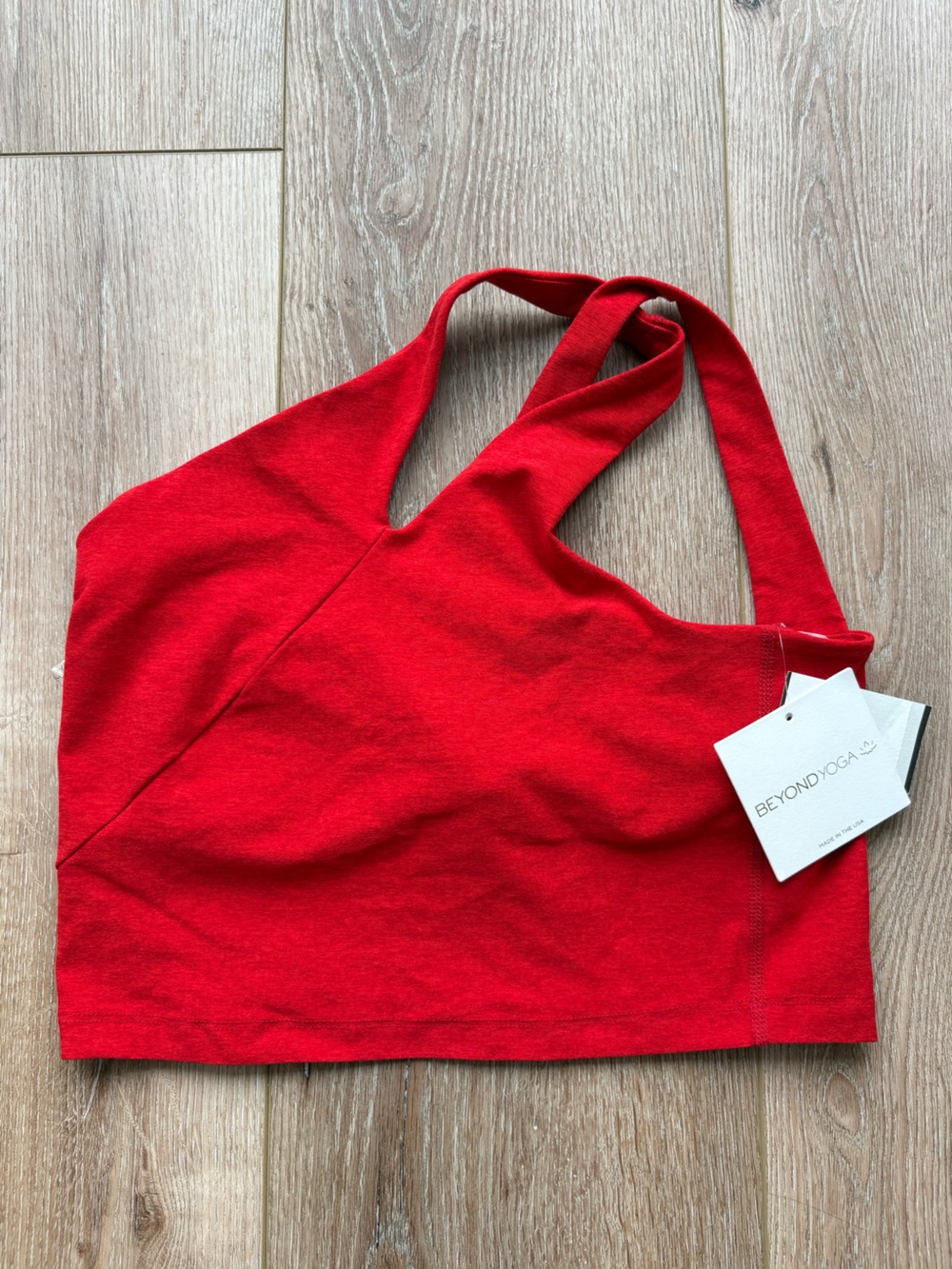 Beyond Yoga Red Cropped Sports Tank with Racerback